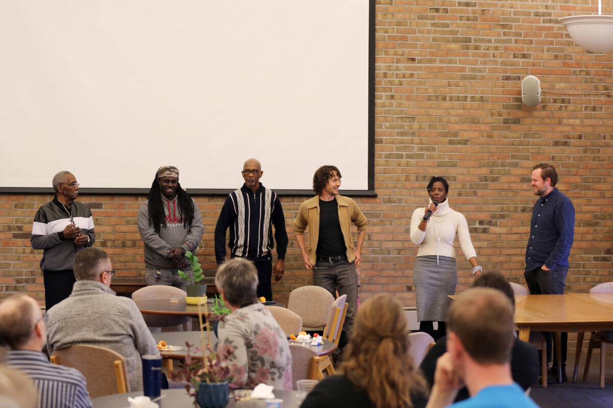 Rev. Dr. Plez Lovelady, Oliver Pettis, Charles Walker, Jason Shenk, Nekeisha Alayna Alexis and Jamie Pitts at a special break to promote the documentary launch event.