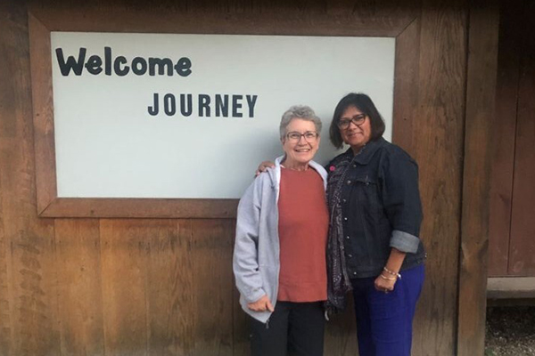 Maciel Hernandez of Toronto, Ontario (at right), and her Journey mentor, Sheryl Wideman of Pickering, Ontario, at a Weekend Learning Event at Amigo Centre in Sturgis, Michigan. (MCEC photo)